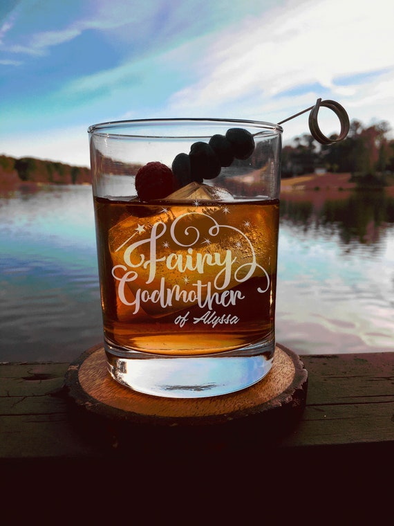 Personalized Godmother Gift, Rocks Glass, Whiskey Glass Elegant Will You Be My Godmother Gift, Baptism Gift, For The Godmother, Godparents