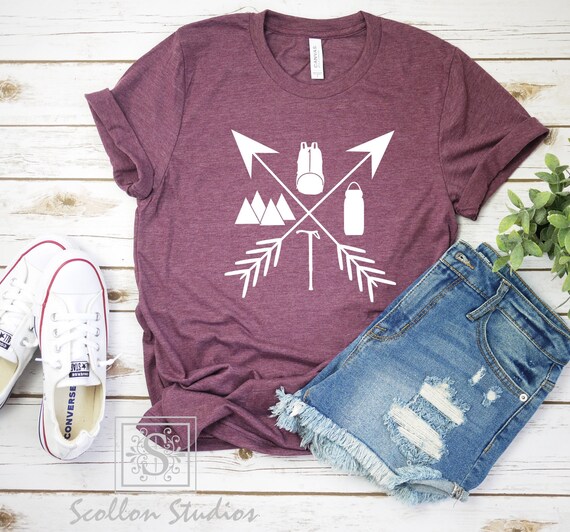 Hiking Arrow shirt ,Hiking Shirt , Mountain , Adventurous Shirt , Mountain Shirt , Unisex tee, Canvas Tee