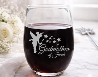 Fairy Godmother Wine Glass Personalized Gift