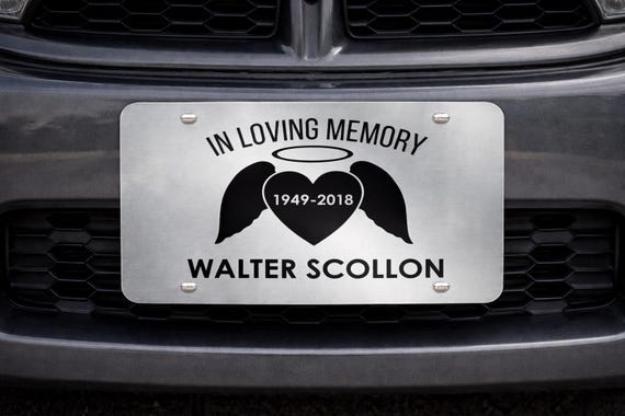Custom Mirrored Acrylic In Loving Memory License Plate