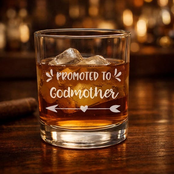 Promoted to Godmother Glass, Religious Gift for Godparent