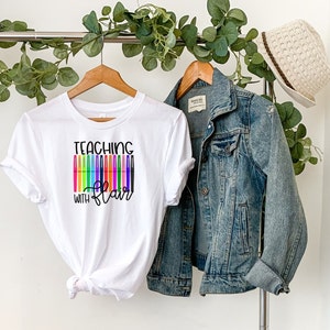 Teaching with Flair | Teaching Shirt | Teacher Shirt | Cute Shirt for Teachers | Teacher Gifts | Preschool Teacher | Unisex Sized