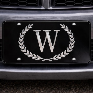 Custom Vanity Plate,Car Tag, Monogrammed, Initial, Wreath, Personalized