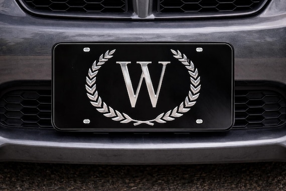 Custom Vanity Plate,Car Tag, Monogrammed, Initial, Wreath, Personalized