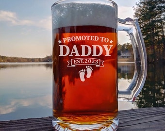 Father’s Day Gift | Personalized Beer Glass | Etched Dad Beer Glass| New Dad Gift | Birth Announcement | Dad Birthday Gift | Dad Established