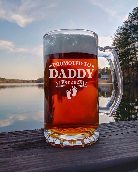 Father’s Day Gift | Personalized Beer Glass | Etched Dad Beer Glass| New Dad Gift | Birth Announcement | Dad Birthday Gift | Dad Established