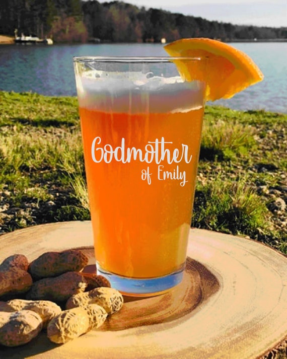 Personalized Godmother Gift, Pint Glass, Beer Glass Elegant Will You Be My Godmother Gift, Baptism Gift, For The Godmother, Godparents