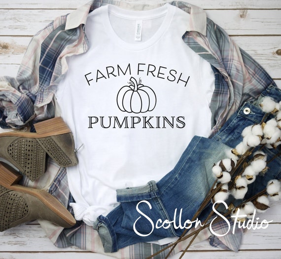 Farm Fresh Pumpkins Shirt , Fall tshirts , Cute fall Tee , Cute Fall Shirts , Cute Halloween Shirt , Autumn Shirt , Pumpkin Shirt