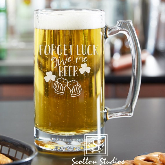 Saint Patricks Day Beer Mug, Lucky Beer Mug , Shamrock , St. Patricks Day Beer Mug, Let's Day Drink, St Pattys Day