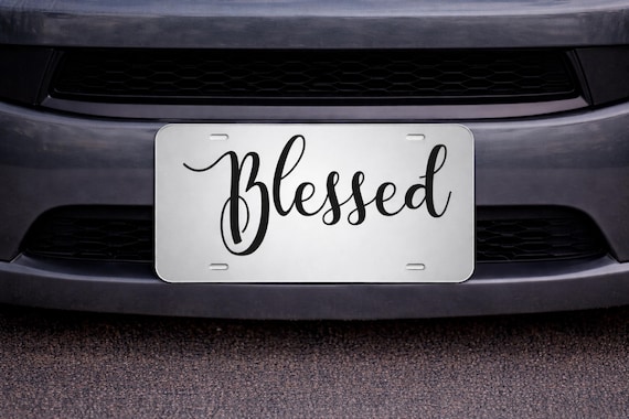 Blessed Mirrored Acrylic Car Tag, Christian License Plate