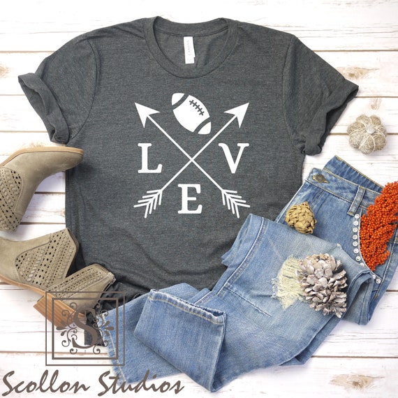 Love Football Arrow Shirt, game day shirt, women's football shirts, Football wife Shirt,game tee, Fall shirt, football t,shirts,Highschool