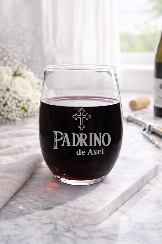 Padrino Wine Glass – Regalo Para Padrino – Bautizo Personalizado