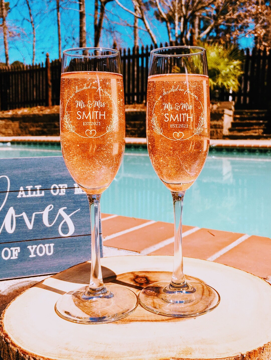 Mr. and Mrs. Champagne Glasses Wedding Glasses Personalized Champagne Glasses Wedding Flutes