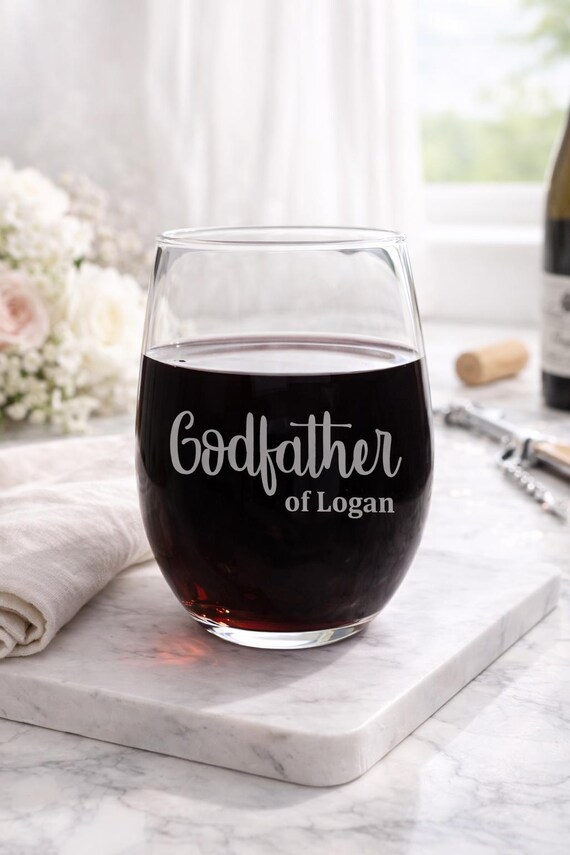 Godfather Wine Glass Personalized Gift for Godfather