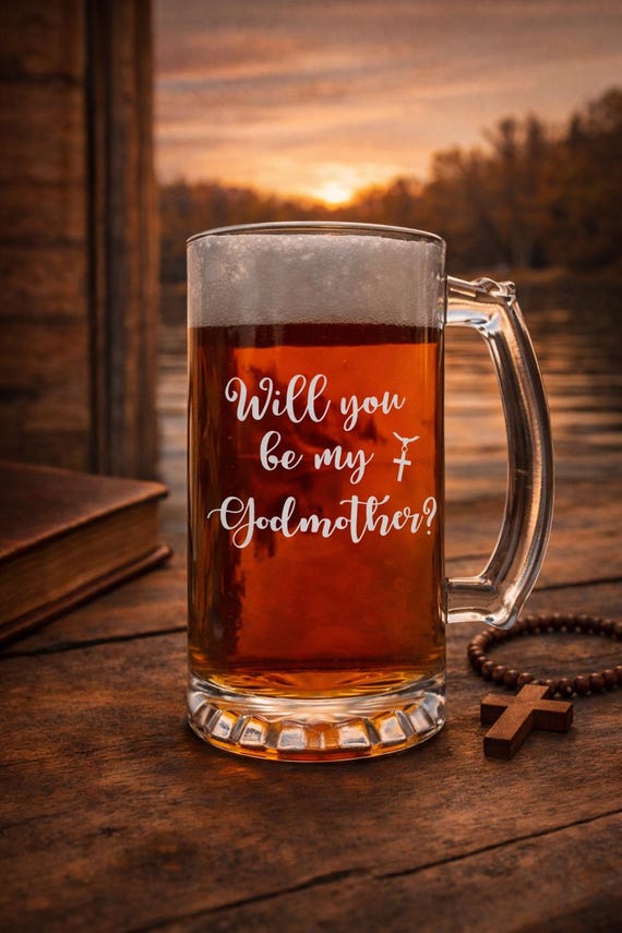 Will You Be My Godmother Beer Mug Proposal Gift