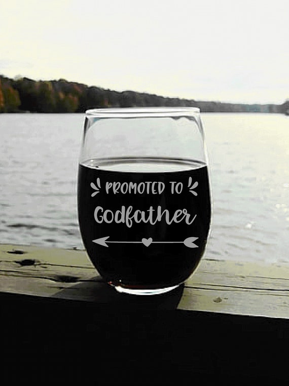 Personalized Godfather Gift, Wine Glass with The Godfather Design, Elegant Will You Be My Godfather Gift, Godfather Wine Glass