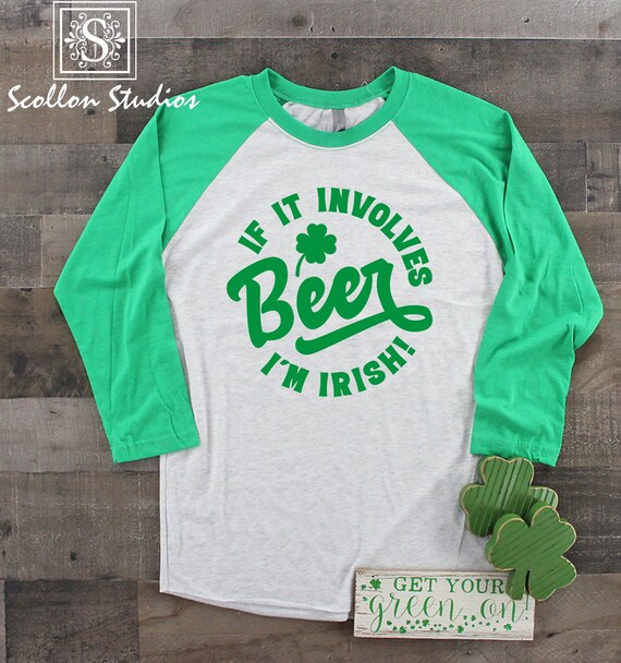 St Patricks Day Shirt,Unisex, Raglan T,Shirt, Saint Pattys Day ,Baseball Raglan, St Patricks Day Shirt, Funny Soft Triblend Baseball Raglan