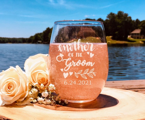 Mother Of The Groom Wine Glass, Wedding, Wedding Party, Wedding Gift, of the bride gift