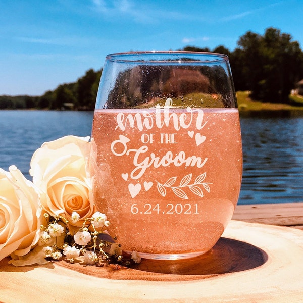 Mother Of The Groom Wine Glass, Wedding, Wedding Party, Wedding Gift, of the bride gift