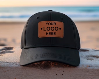 Custom Engraved Leather Patch Hat | Personalized Logo Chino Twill Cap
