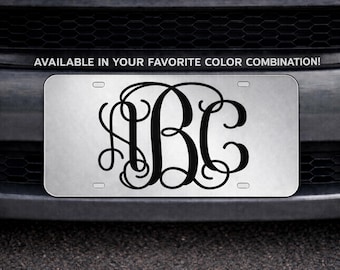 Custom Laser Cut Mirror Monogram License Plate