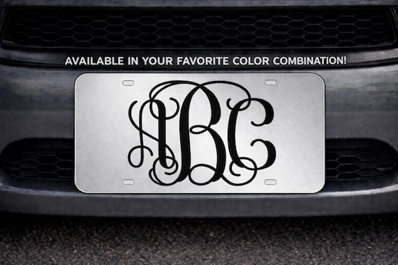 Custom Laser Cut Mirror Monogram License Plate