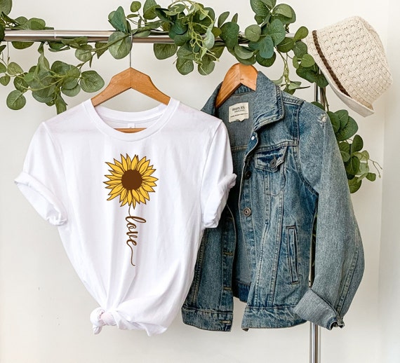 Sunflower Love Shirt | Love cross Shirt | Christian Shirt | Vertical Cross |  Unisex Sized | Christian T Shirt | Sunflower shirt