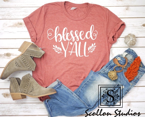 Blessed Y'all, Cute fall Tee, Unisex Jersey Short Sleeve , Canvas Tee
