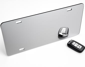 Mirrored Acrylic License Plate Blank, Laser Cut DIY Tag (6x12)