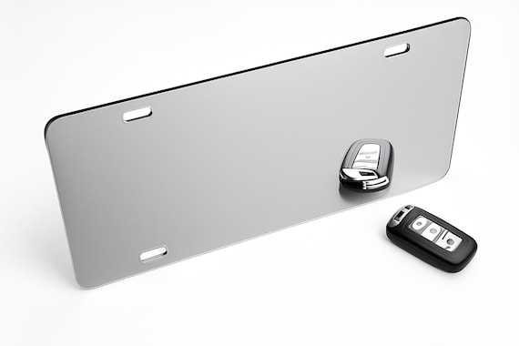 Mirrored Acrylic License Plate Blank, Laser Cut DIY Tag (6x12)