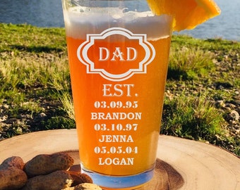 Perfect Gift for Fathers Day, Dad Beer Glass, Etched Dad Beer Glass, Dad Gift, Fathers Day Gift, Beer Glass, Dad, Fathers Day,Dad Birthday