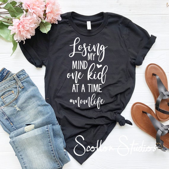 Losing My Mind One Kid At A Time, Unisex Sized, Teacher Gift , Funny Teacher Shirts , Mom Gifts , Gift for Teacher , Teacher Shirts