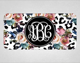 Boho Car Tag | Leopard Tag| License Plate | Car Tag | Personalized Tag | Monogram Front Plate | Personalized Plate | Aluminum License Plate