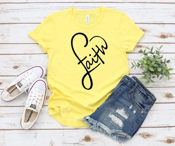 Faith Heart T-Shirt, Christian Apparel, Religious Tee, Women's Grateful Shirt, Unisex Sized,Christian T Shirt, Christian Shirts