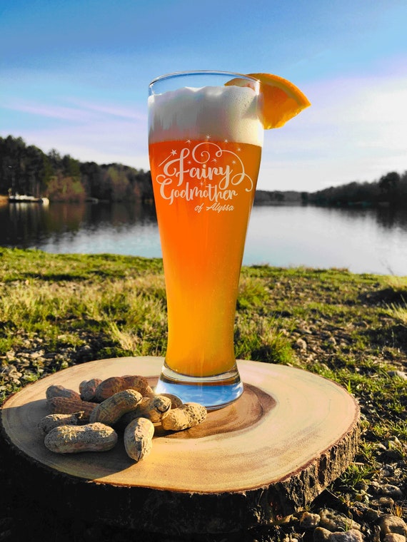 Personalized Godmother Gift,Godparent Gift, Pilsner etched 23oz Beer Glass , Will You Be My Godmother, Baptism Gift, For The Godmother