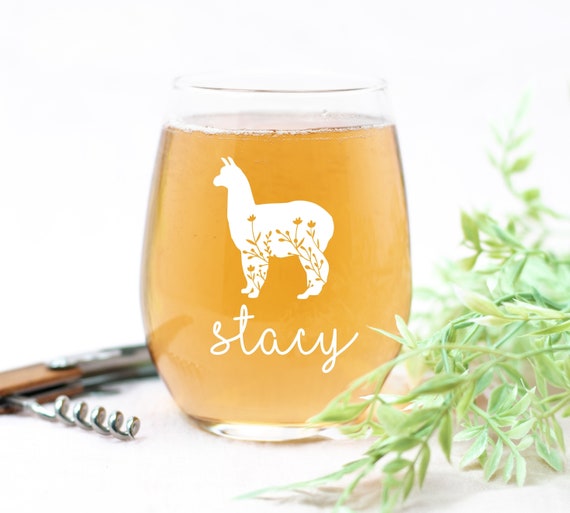 Engraved wine Llama Wine Glass | Llama Glass | Animal Wine Glass | Personalized | Wine Gift | Llama Gift