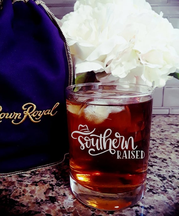 SOUTHERN RAISED, Whiskey Glass Elegant , Grandpa Gift, For The Grandfather, Grandparents,Father's Day, Dad Birthday