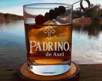 Cadeau de parrain personnalisé, verre de roches, verre de whisky élégant serez-vous mon cadeau de parrain, cadeau de baptême, pour le parrain, parrains et marraines