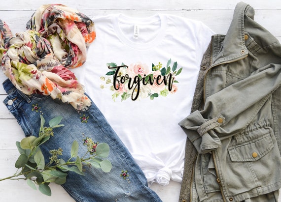 Forgiven T-shirt | Unisex Sized | Pretty Christian Shirt | Inspirational Shirt | Bible Verse Shirt | Christian Apparel | Free shipping