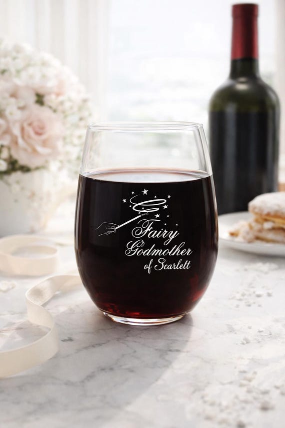 Personalized Fairy Godmother Wine Glass
