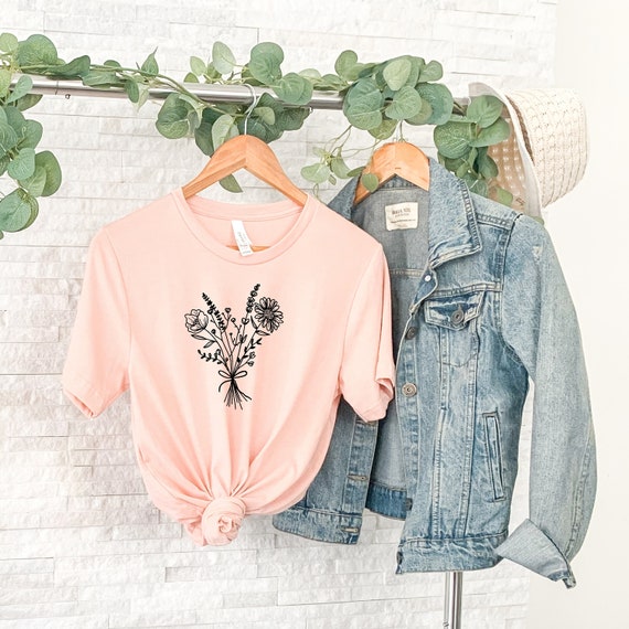 Wildflower shirt | Boho Shirt | Floral Tee Shirt | Unisex Sized | Sunflower T-shirt | Pretty flower Shirts | Free Shipping