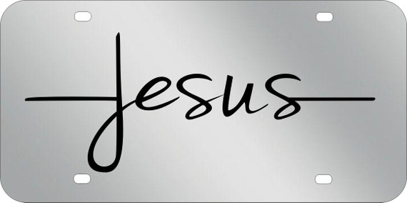 Jesus Car Tag, Vertical Cross, Christian ,Mirrored Acrylic License Plate ,Thick, High Quality and Amazing Shine. Fits Standard Car,Truck.