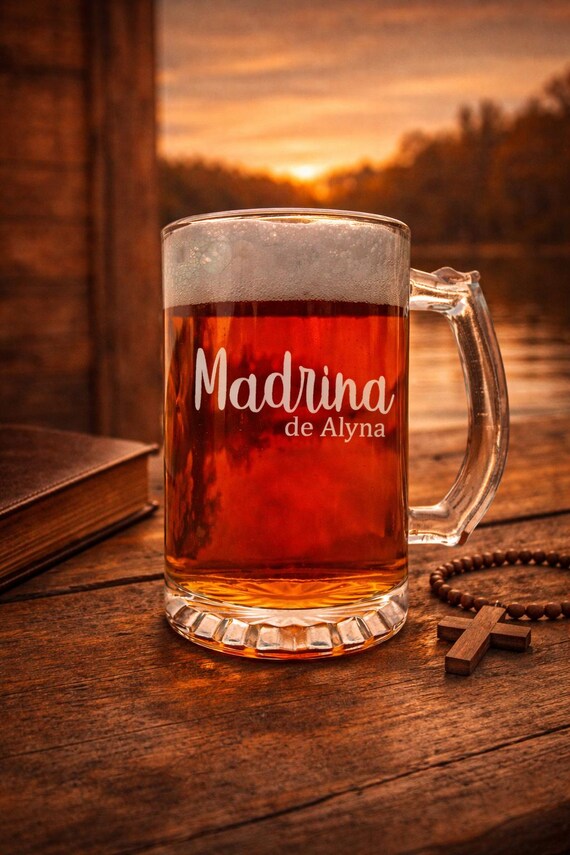 Personalized Madrina Beer Mug Bautizo Gift