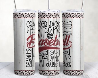 Personalized Baseball Mom 20oz Tumbler | Handmade Stainless Steel