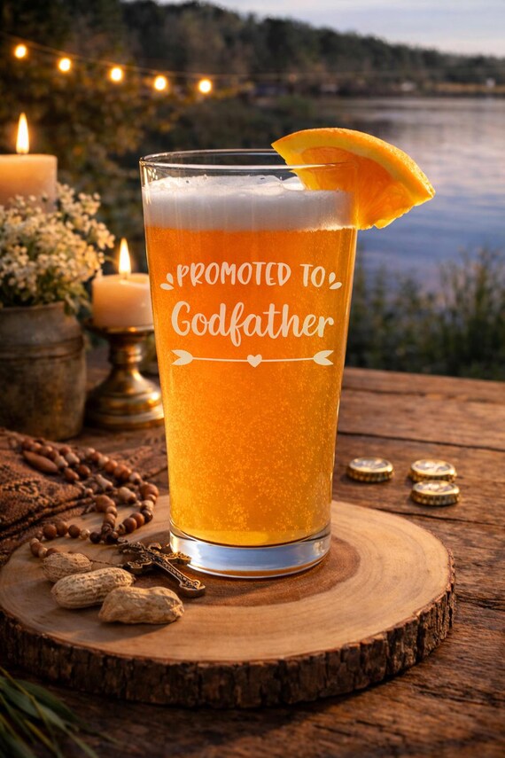 Promoted to Godfather Pint Glass Gift