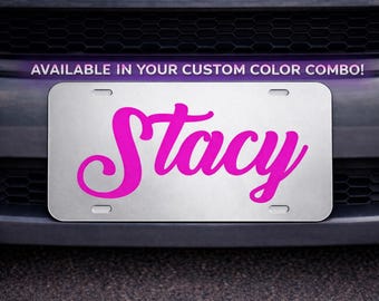 Personalized Mirrored Acrylic Car Tag, Custom License Plate