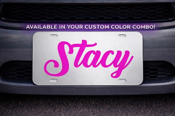 Personalized Mirrored Acrylic Car Tag, Custom License Plate