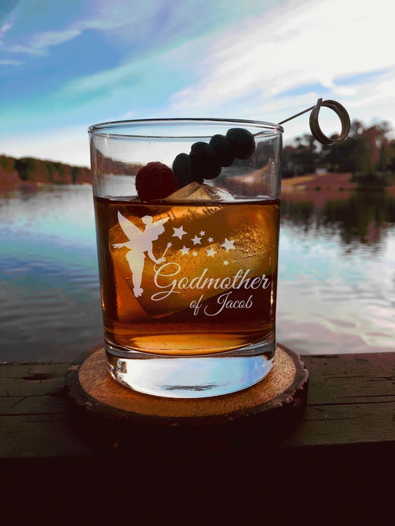 Personalized Godmother Gift,Rocks Glass, Whiskey Glass Elegant Will You Be My Godmother Gift, Baptism Gift, For The Godmother, Godparents