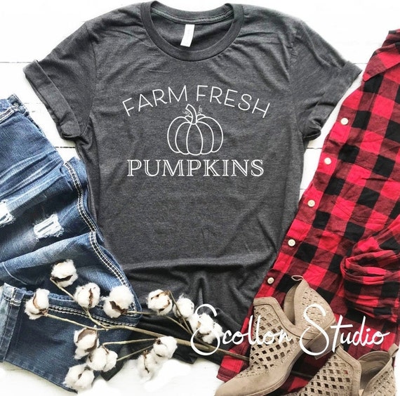 Farm Fresh Pumpkins Shirt , Fall tshirts , Cute fall Tee , Cute Fall Shirts , Cute Halloween Shirt , Autumn Shirt , Pumpkin Shirt