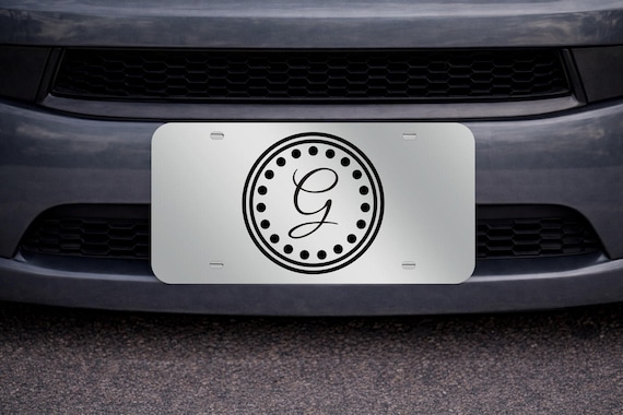 Custom Initial License Plate, Laser Cut Monogram Car Tag